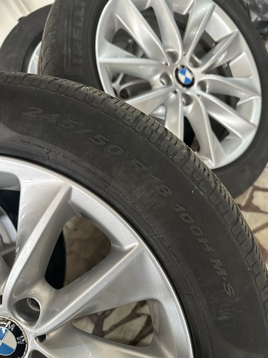 Set 4 jante originale BMW R18 + anvelope Pirelli Sottozero RunFlat 245/50 R18