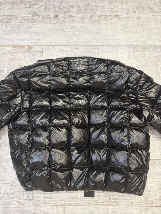 Emporio Armani Двулицево яке с Х-ленти (Black/Sage Puffer)