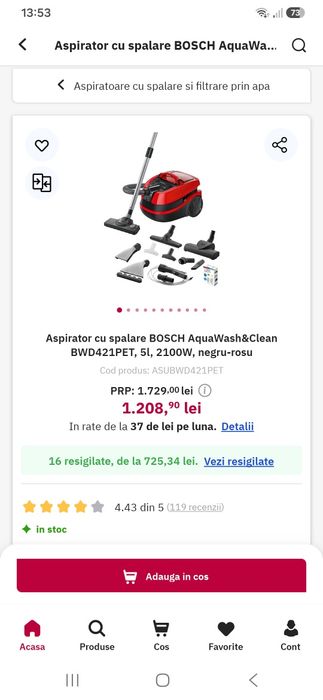 Aspirator cu spălare BOSCH