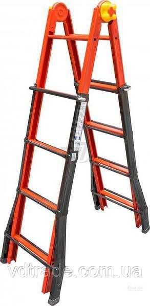 телескопические лестницы трансформер двухстароная работает как циркуль