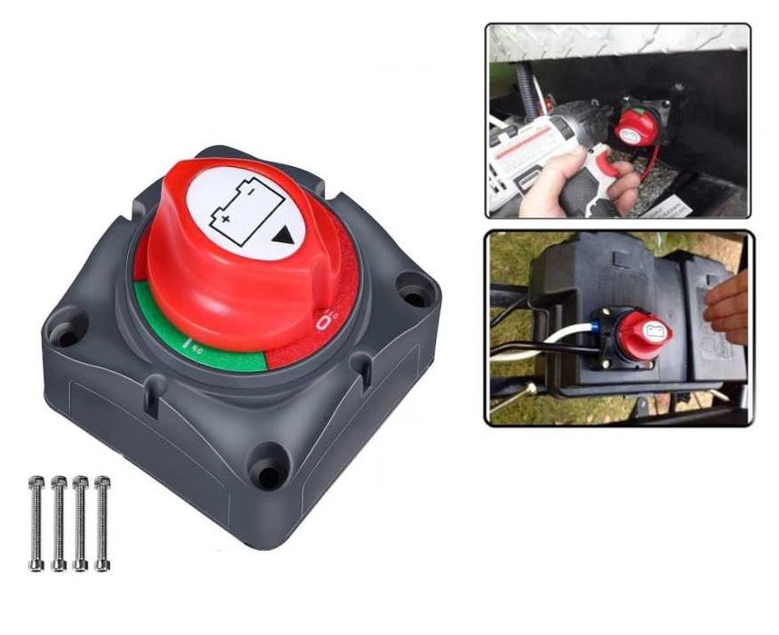 Въртящ се ключ маса / прекъсвач на акумулатор – 12–48V, 275A, IP66