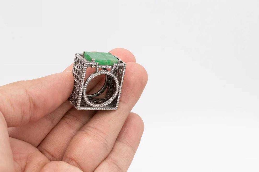 Кольцо Мишель Обамы с нефритом