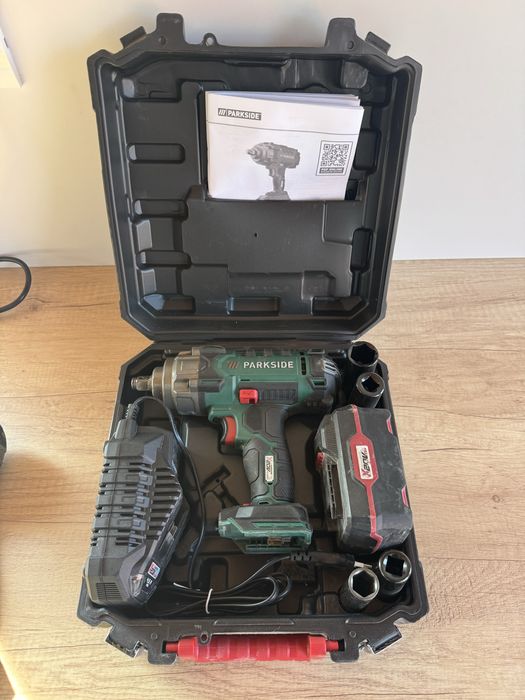 Pistol impact Parkside 20V – 400Nm – baterie 4Ah – set complet