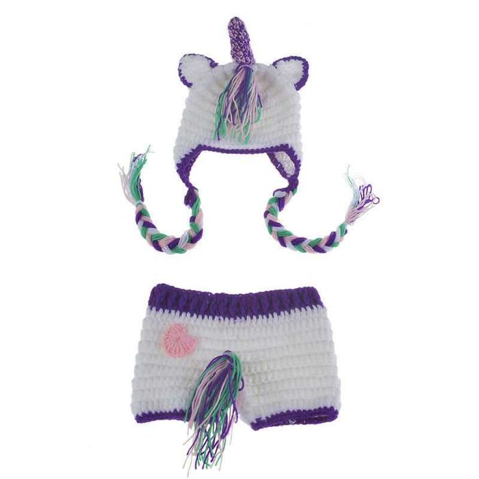 Costum crosetat bebelusi raton/unicorn/sedinte foto botez