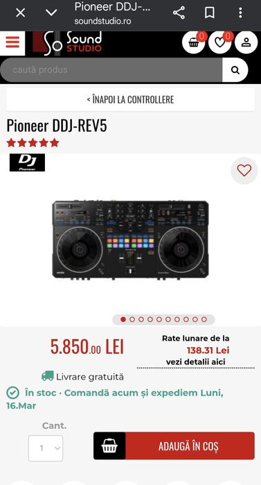 De vânzare – Consolă DJ Pioneer DDJ-REV5