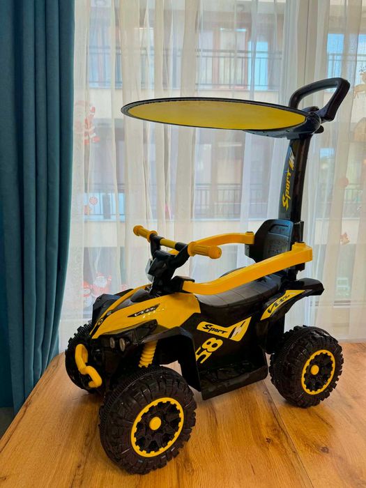 CHIPOLINO Ride-on ATV ЖЪЛТ с дръжка и сенник