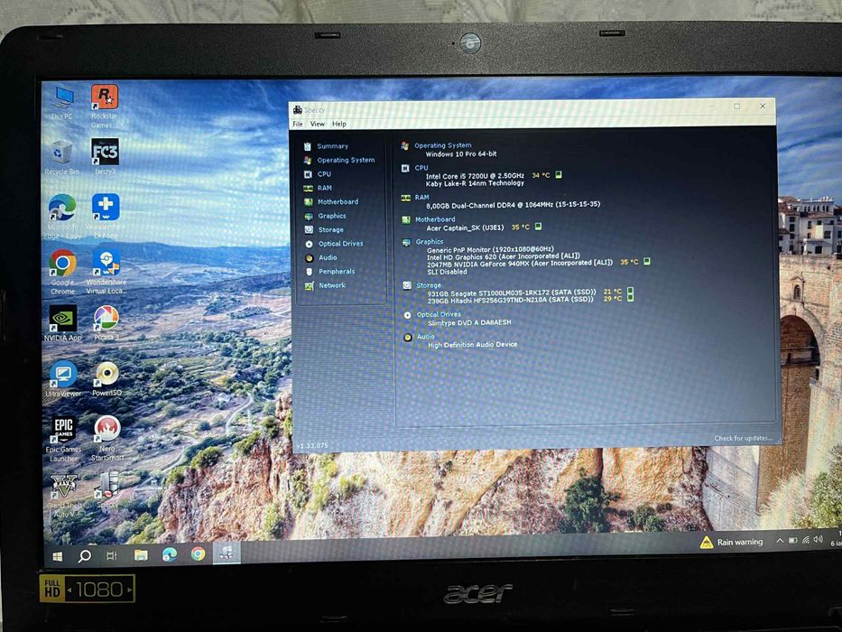 Acer f5-573  stare foarte buna