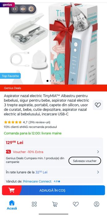 TinyMIA Baby/ Aspirator Nazal/ Muzică