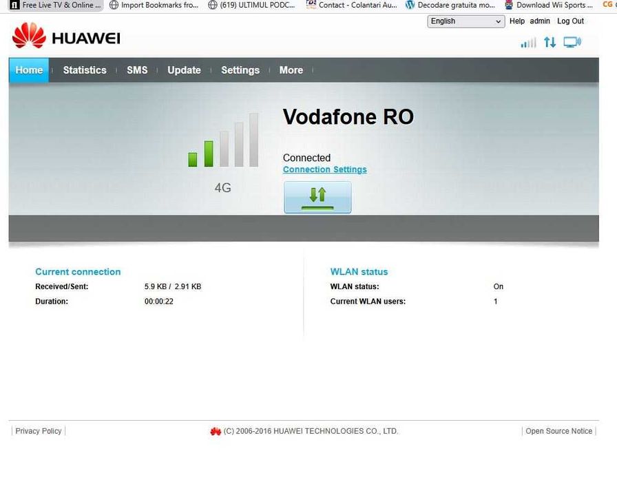 Router Wireless 4G Huawei B310s-22 – Slot SIM, 150 Mbps, Liber de Rețea