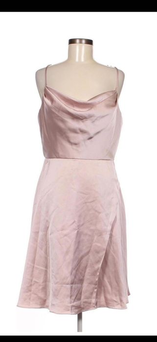 Сатенена рокля ! Бебешко розово ! Уникална !  М/Л Нова с етикет !