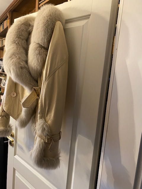 Jacheta de piele, TOSATO, cu guler de blana minunat