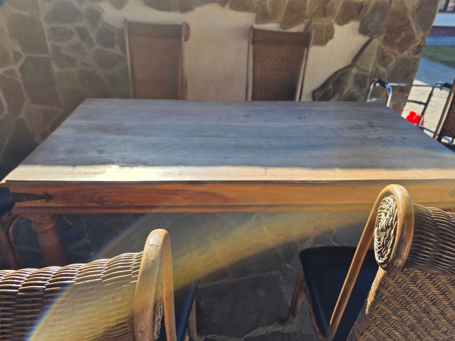 Masă veche din lemn masiv – sec. XIX – stil rustic nordic / Danemarca