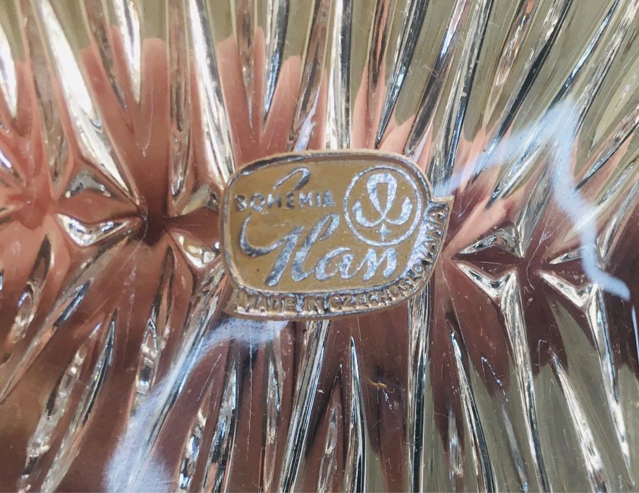 Икорница 6 шт. Богемское стекло. Чехословакия