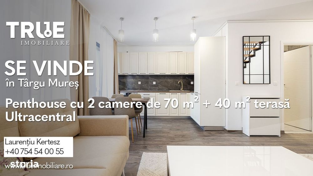 Penthouse 70m² + 40m² terasă – ultracentral, Târgu Mureș!