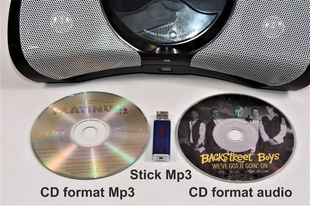 CD - MP3, stick USB player cu radio AEG, priza + baterii, Germany, NOU