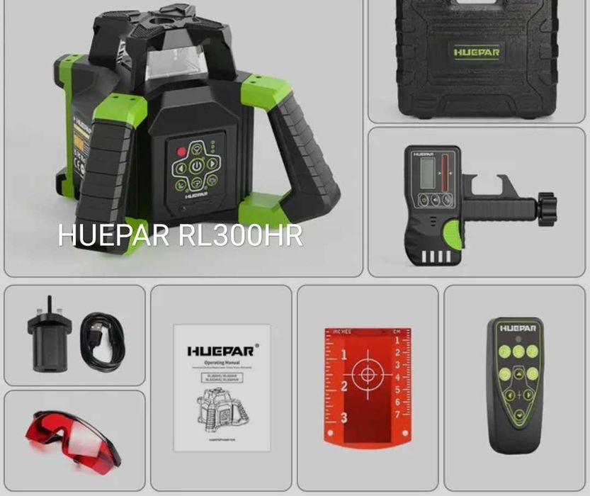 Лазерни нивелири Huepar , 4D, 16 линии с LCD  Оригинални!