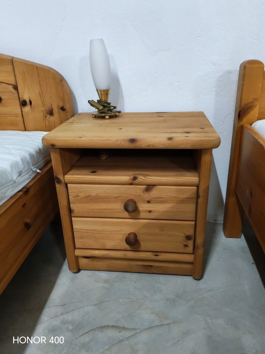 Pat Matrimonial 180x200 Complet + Noptiere - Lemn Masiv - Mobila SH