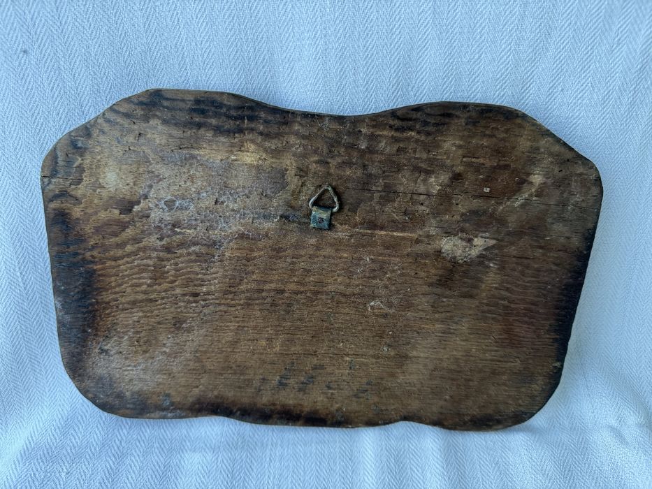 Старо декоративно пано , барелеф , месинг и дърво