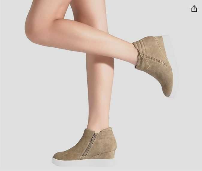 DREAM PAIRS Women’s Platform Wedge Sneakers Ankle Booties (38)