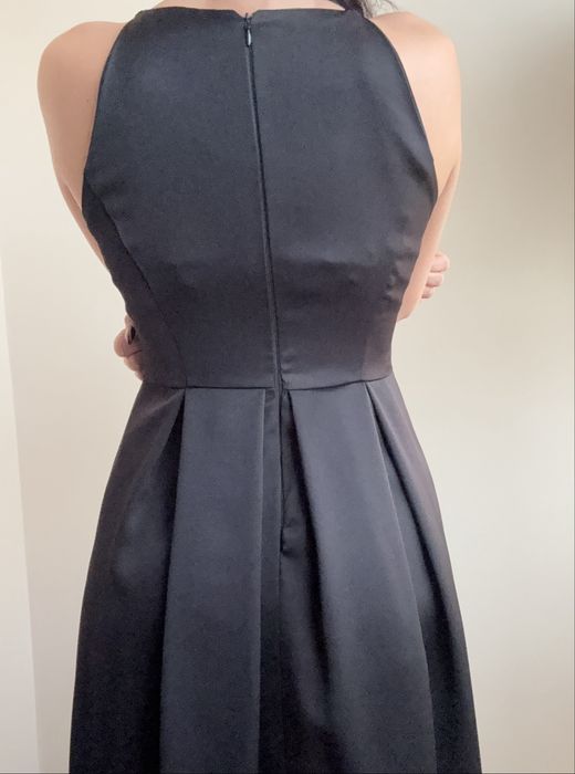 Миди черна рокля с дантела - размер S/M