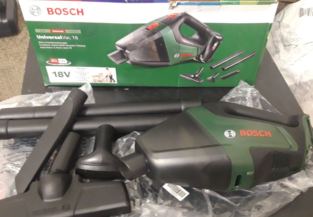 Bosch UniversalVac 18 aspirator de mana cu acumulator 18 V | 0,5 l | Cu perii | Fara acumulator si incarcator | In cutie de carton original