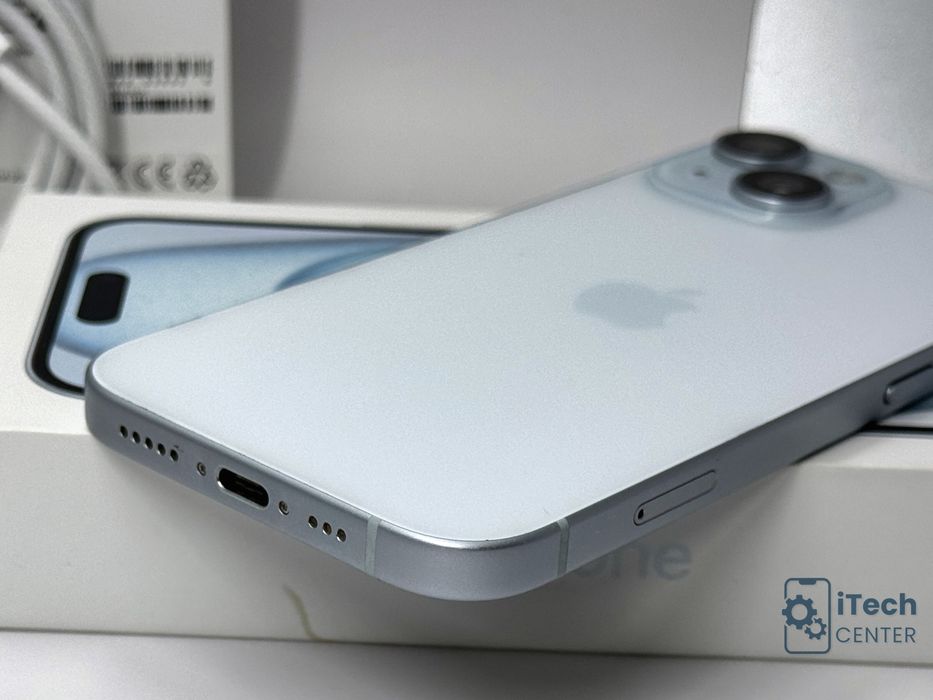 iPhone 15, 128GB, Blue, 100% батерия, КАТО НОВ, 2г. ГАРАНЦИЯ!