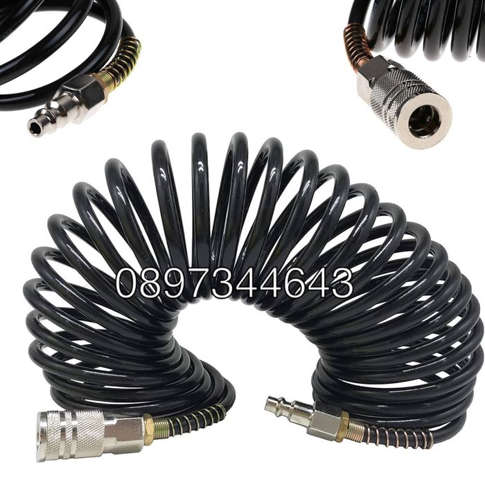 Полиуретанов спирален маркуч с бързи връзки 15м-8х12мм HAWEK