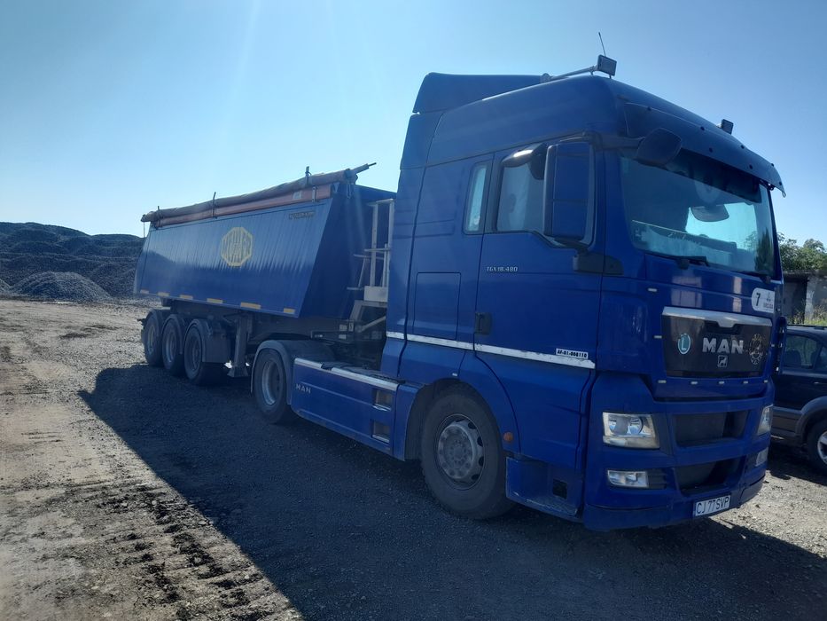 De vânzare două ansambluri, cap tractor MAN  cu semiremorca basculabil