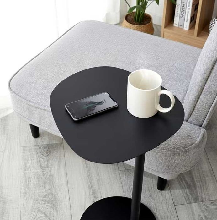 Masuta NOUA de cafea neagra din metal, 35X25X53cm, noptiera