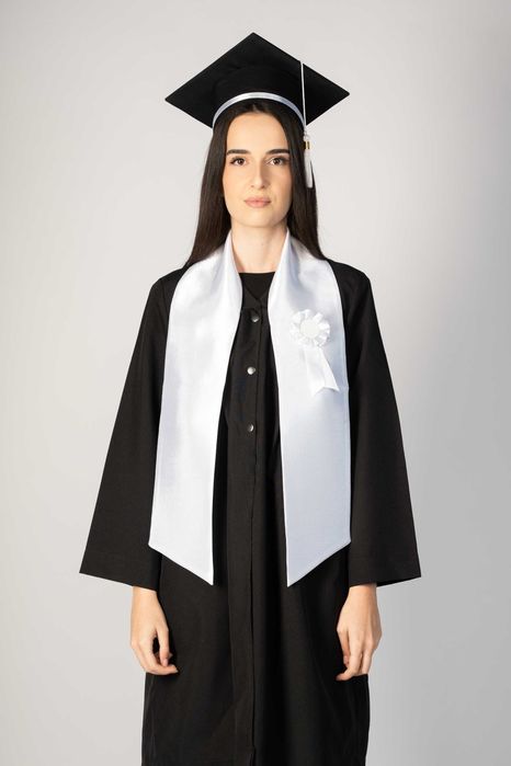 Toca, Esarfa si Cocarda, Set Nepersonalizat, Alb, Liceu, Facultate