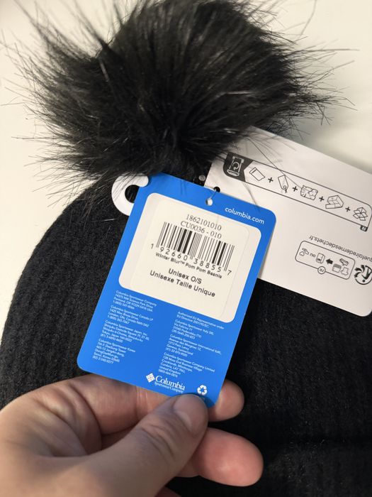 Columbia Winter Blur caciula cu ciucure neagra noua marime Os