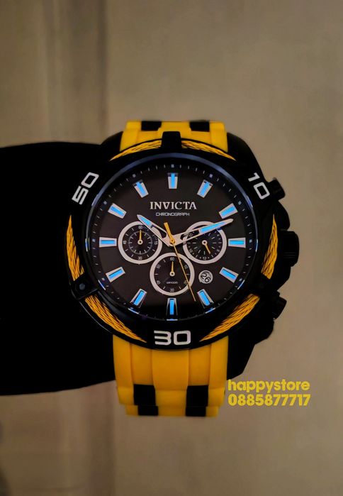 INVICTA Vanguard Yellow/Black 50mm, Инвикта нов ръчен часовник