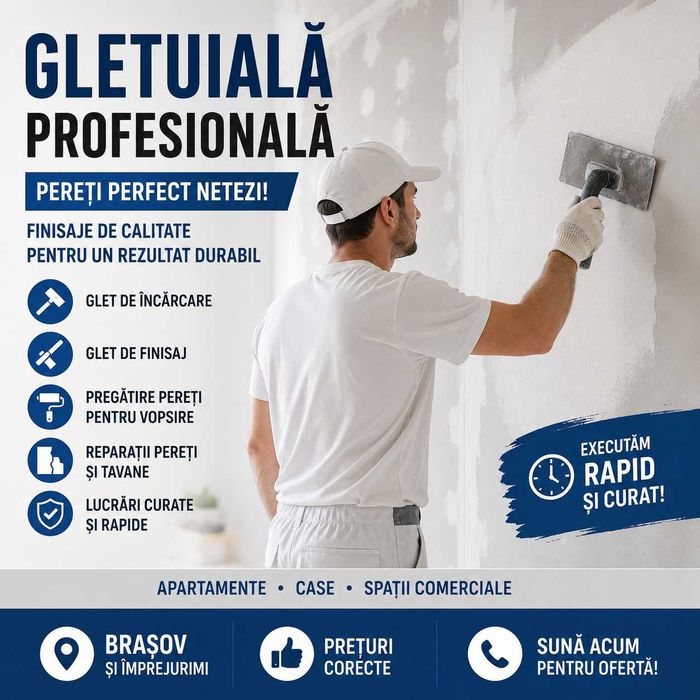 Glet și șpăcluire profesională Brașov