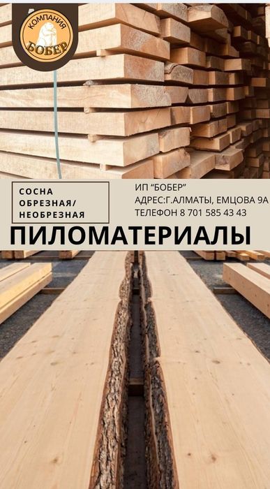 Доска сосна не обрезная сухая
