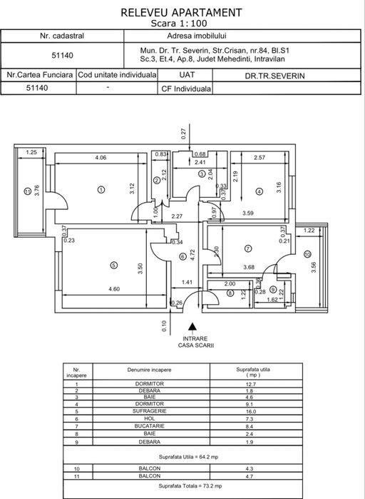 Apartament renovat str. Crișan - Pădurea Crihala