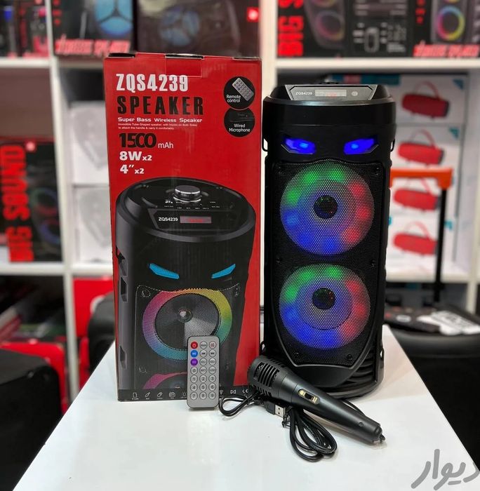 БЕПУЛ Доставка,Янги Колонкалар ZQS4239(42см)+Микрофон, Арзон Нархларда