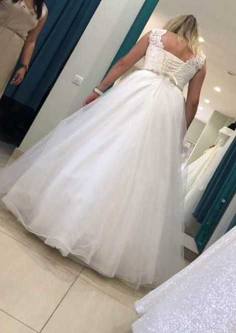 rochie mireasa printesa A-line, marime s-m-l, reglabila la spate