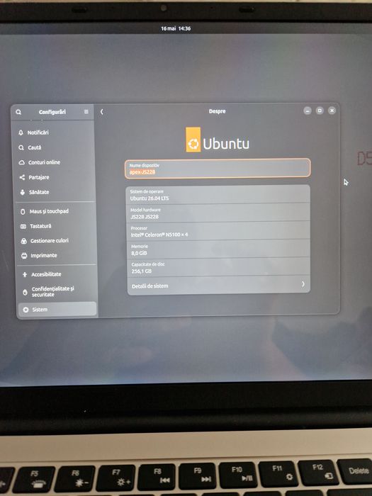 Laptop nou, Intel 1.1 ghz, 8gb ram, ssd 256, Win 11 pro licenta / Ubuntu