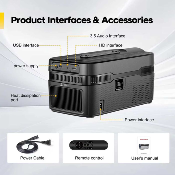 Proiector Magcubic HY450C, 900 ANSI, 1080P Native, Suport 8K/4K