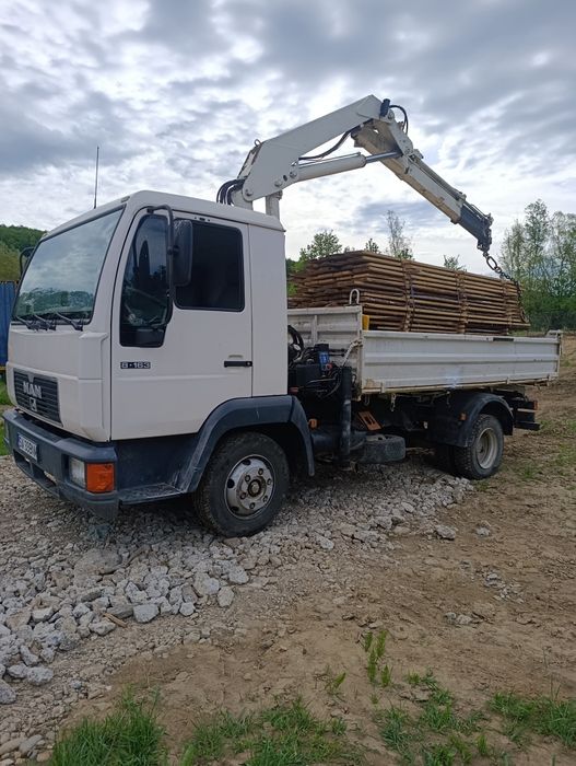 Vând Man 8 163 basculabil macara