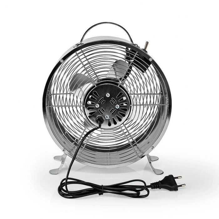 NEDIS Ventilator Retro de birou 250 mm 20W 2 viteze Metalic Crom 230V