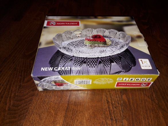 Нови стъклени плата за ордьоври, плодове, фруктиера по12лв Noritazeth