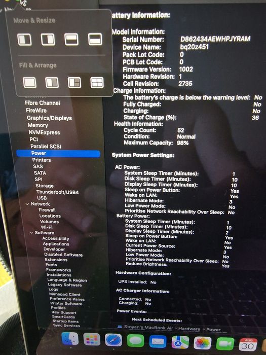 MacBook Air M1 Space Gray (8GB/256GB) – Като НОВ, 52 цикъла, 98% Батерия! Пълен комплект + Magic Mouse + HyperDrive ХъбЦена:539 € за всичко в комплект