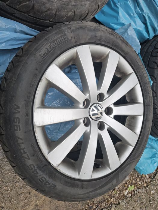 Set jante aliaj originale VW 17" + anvelope 245/45 R17