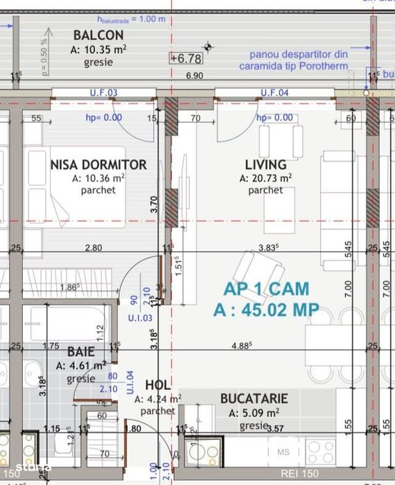 Apartament 2 camere, bloc nou 2026 | 45,06 mp + terasa 10 mp