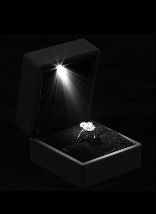 Cutie bijuterie inel led culoare negru