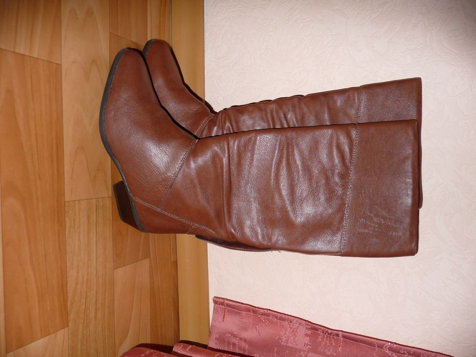 Сапоги демизезонные кожанные