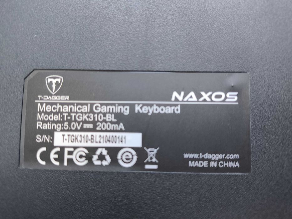 Механична геймърска клавиатура T-DAGGER Naxos