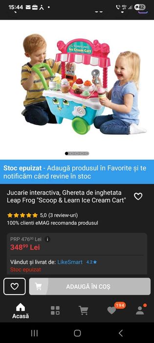 Jucărie interactivă Ghereta de Înghețată