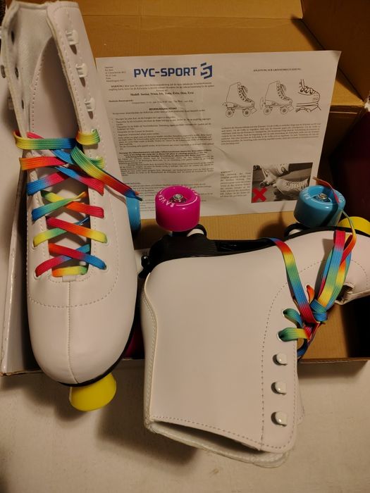 Decathlon Raven Iris White skates 39-42 Patine rotile role reglabile